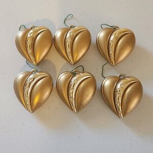 Vintage 90s Christmas Tree Ornaments Celestial Gold Stars Hearts 1990s Whimsy